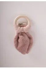 Ahşap Müslin Bebek Diş Kaşıyıcı Pudra Pembe
