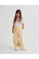 Pileli Bol Pantolon 2-7 Yaş Sarı