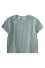 Basic Fitilli T-Shırt 0-12 Ay Mint Yeşili