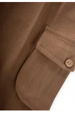 Çift Körük Cepli Keten Pantolon 2-7 Yaş Caramel