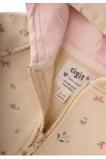 Ağır Kumaş Desenli Kapşonlu Hırka 1-8 Yaş Soft Sarı