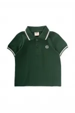 Embroidered Polo Neck T-Shirt for 2-10 Years Old Khaki Green