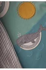 Balina Nakışlı Müslin Şalvarlı Takım 1-5 Yaş Mint Yeşili