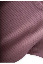 T-shirt côtelé basique 1-5 ans Lilas