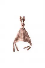 Compagnon de sommeil en mousseline de lapin (lavé) 40x40 cm à carreaux café