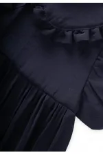 Yakalı Modal Elbise 2-10 Yaş Lacivert