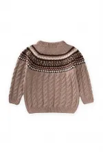 Pull en maille à motifs, 2-8 ans, beige