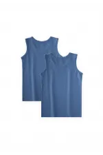 İkili Geniş Askılı Atlet 2-11 Yaş İndigo Mavi