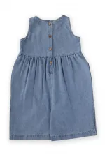 Önü Cepli Kot Tulum 2-7 Yaş Mavi