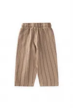 Müslin Pantolon 1-10 Yaş Vizon Çift Çizgili