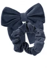 Kurdeleli Ve Lastikli Saç Tokası Lacivert