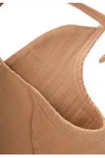 Organik Müslin Mama Önlüğü Camel