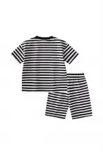 Striped Shorts Set, Ages 1-7, Black and White Stripes Striped Shorts Set, Ages 1-7, Black and White Stripes