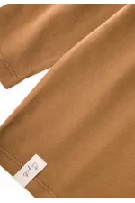 T-shirt basique de saison, 8-14 ans, camel