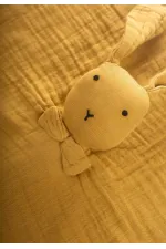 Tavşan Müslin Uyku Arkadaşı (Yıkanmıştır) 40X40 cm Hardal Sarı