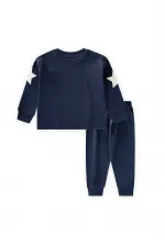 Ensemble pyjama à motifs d'engins spatiaux, 2-8 ans, bleu marine