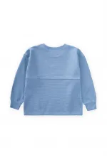 Oversize Waffle Seasonal T-Shirt 2-14 Years Indigo Blue