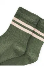 Ham Çizgili Soket 3-8 Yaş Haki Yeşil