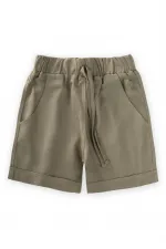 Short en Lin Sarh 2-9 ans Vert Kaki
