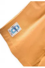 Etiket Detaylı Flanel Kapri 1-7 Yaş Hardal Sarı