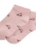 Chaussettes-chaussons à motifs floraux pour enfants de 5 à 12 ans, couleur poudre