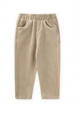 Fitilli Kadife Pantolon 1-8 Yaş Bej