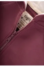 Gilet à capuche zippé prune 1-14 ans