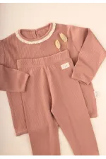 Lace Long-Sleeved Seasonal Set 0-3 Years A Coffee