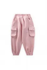 Gabardin Kargo Pantolon 2-7 Yaş Pembe