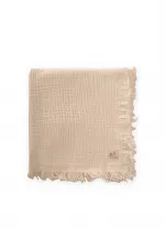 Four-Layer Tassel Blanket 80x120 cm Sand