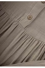 Ruffle Detail Muslin Dress, Ages 2-8, Mink Ruffle Detail Muslin Dress, Ages 2-8, Mink