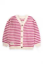 Gilet rayé fuchsia pour enfants de 2 à 10 ans