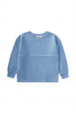Oversize Waffle Seasonal T-Shirt 2-14 Years Indigo Blue