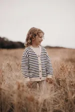 Gilet rayé, 2-10 ans, bleu marine