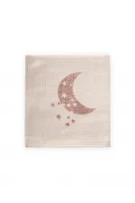 Couverture naturelle à motif lune 90x100 cm, imprimé cuivre