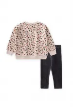 Velvet Leggings and Sweatshirt Set, Ages 2-10 (Stone)