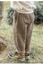 Müslin Pantolon 1-10 Yaş Koyu Bej