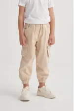 Gabardin Kargo Pantolon 2-7 Yaş Bej