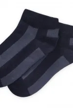 Thick Striped Children's Bootie Socks 5-12 Years Old Navy Blue-Indigo