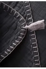 Double Layer Handmade Muslin Triangle Towel (Washed) 75x75 cm Anthracite