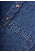 Çift Cepli Kot Tulum 2-7 Yaş Mavi