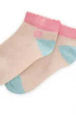 Topuk Burnu Renkli Çocuk Patik Çorabı 5-12 Yaş Mavi Pembe