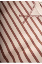 Pull rayé en maille marron, 2-10 ans