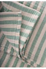 Couverture naturelle 90x100cm verte à rayures épaisses