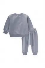 Yelken Nakışlı Sweatshirt Takım 0-2 Yaş Mint Yeşil