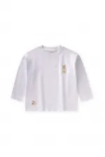 Label Detailed Seasonal T-Shirt 2-10 Years White