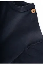 Fırçalı Rustik Uzun Kollu T-Shırt 1-7 Yaş Lacivert