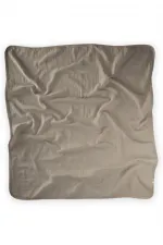 Couverture en mousseline simple épaisseur brodée de dentelle 100 x 100 cm +/- 3 cm Vison