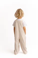 Wide Leg Linen Overalls 2-7 Years Natural
