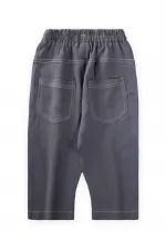 Dizi Kapaklı Keten Pantolon 2-7 Yaş Antrasit